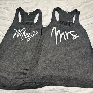 Gray Women's Tank Tops - Wifey & Mrs. Design